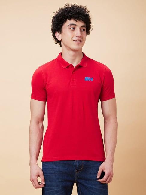 being human red regular fit polo t-shirt
