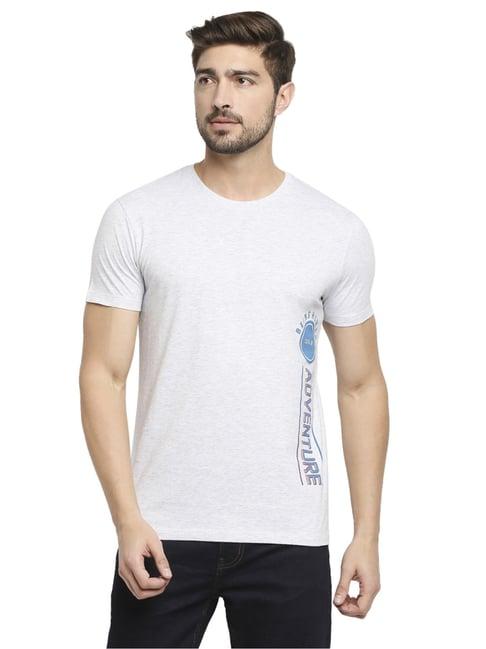 being human regular fit mens crew neck t-shirts -ecru melange