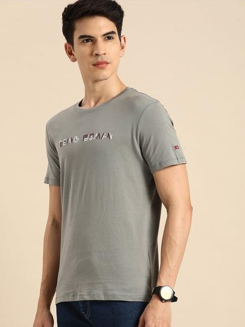 being human regular fit mens crew neck t-shirts -grey