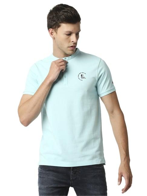 being human regular fit mens t-shirts-aqua