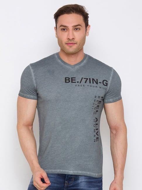 being human regular fit mens t-shirts-grey
