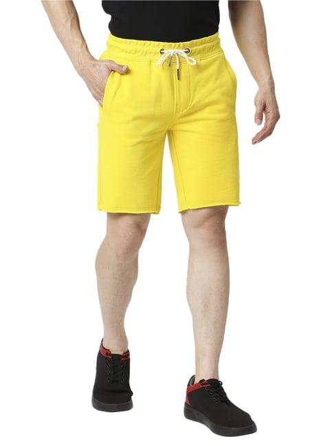 being human regular fit mens track shorts-yellow