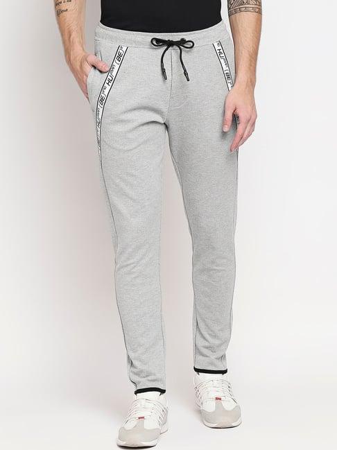 being human regular mens 300-320 gsm , interlock lycra pique, front cross tape-grey melange