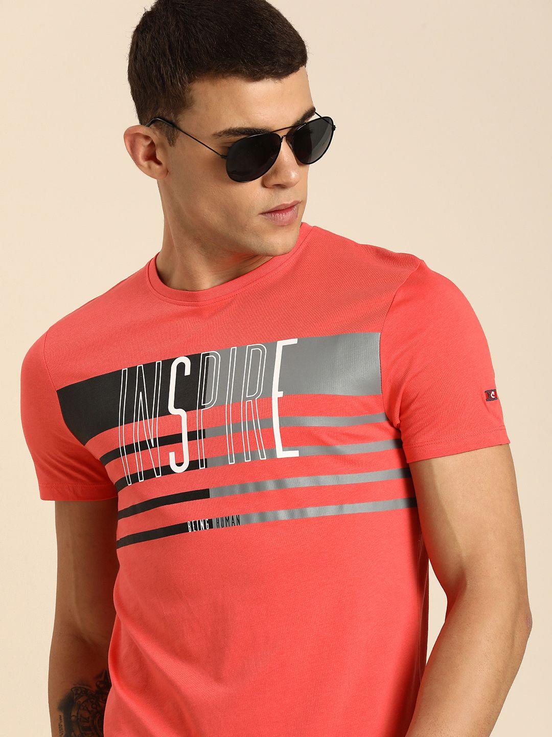 being human striped pure cotton round neck casual t-shirt