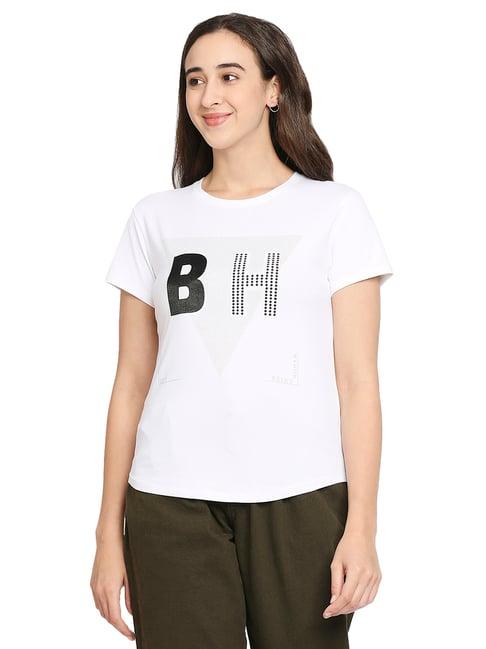 being human white cotton printed t-shirt