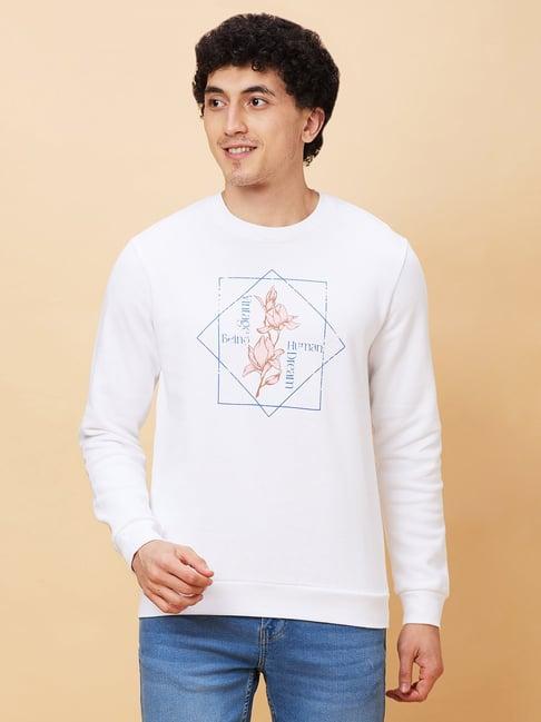 being human white regular fit graphic print sweatshirt