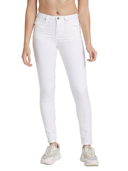 being human white skinny fit mid rise jeans