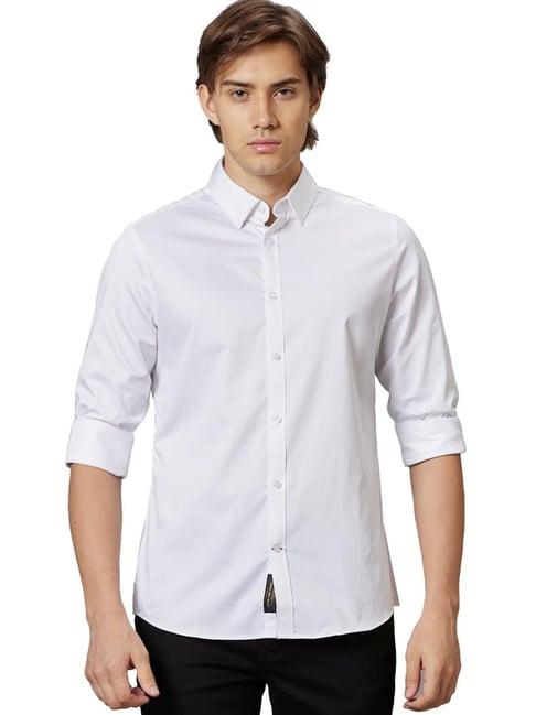 being human white slim fit shirt