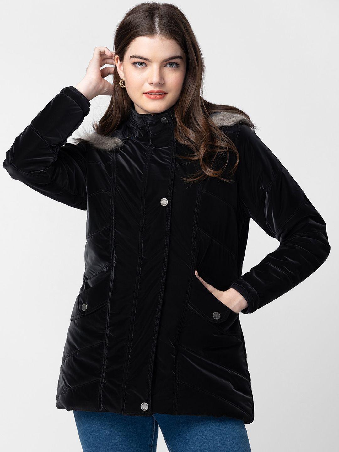 being human women black padded jacket