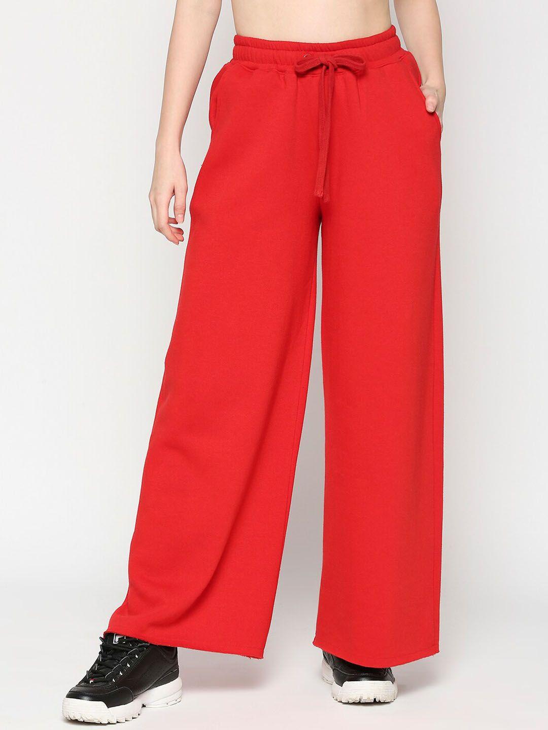 being human women wide leg fit mid-rise track pants