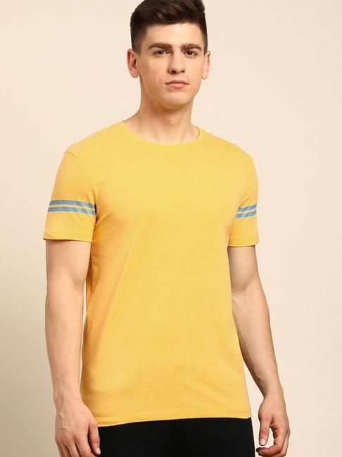 being human yellow cotton regular fit printed t-shirt