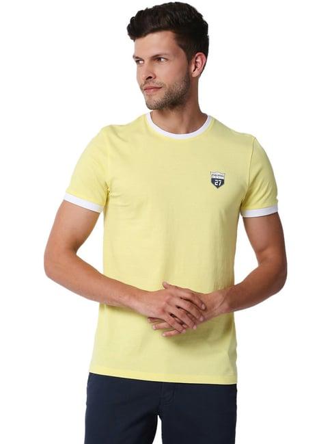 being human yellow cotton regular fit t-shirt