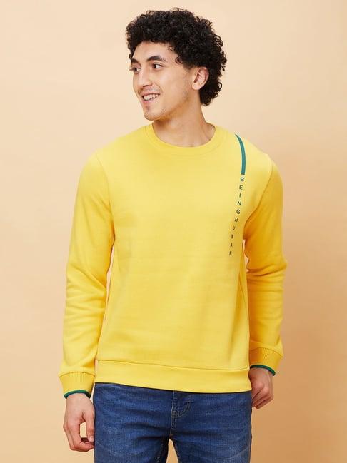 being human yellow oversized sweatshirt