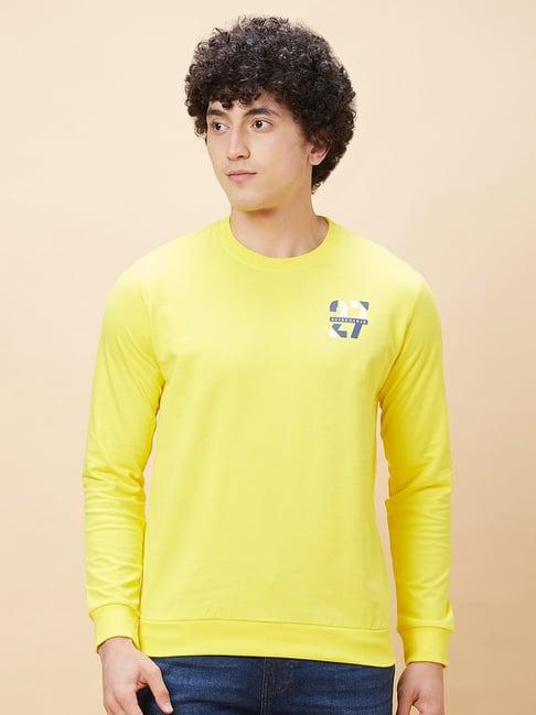 being human yellow regular fit sweatshirt