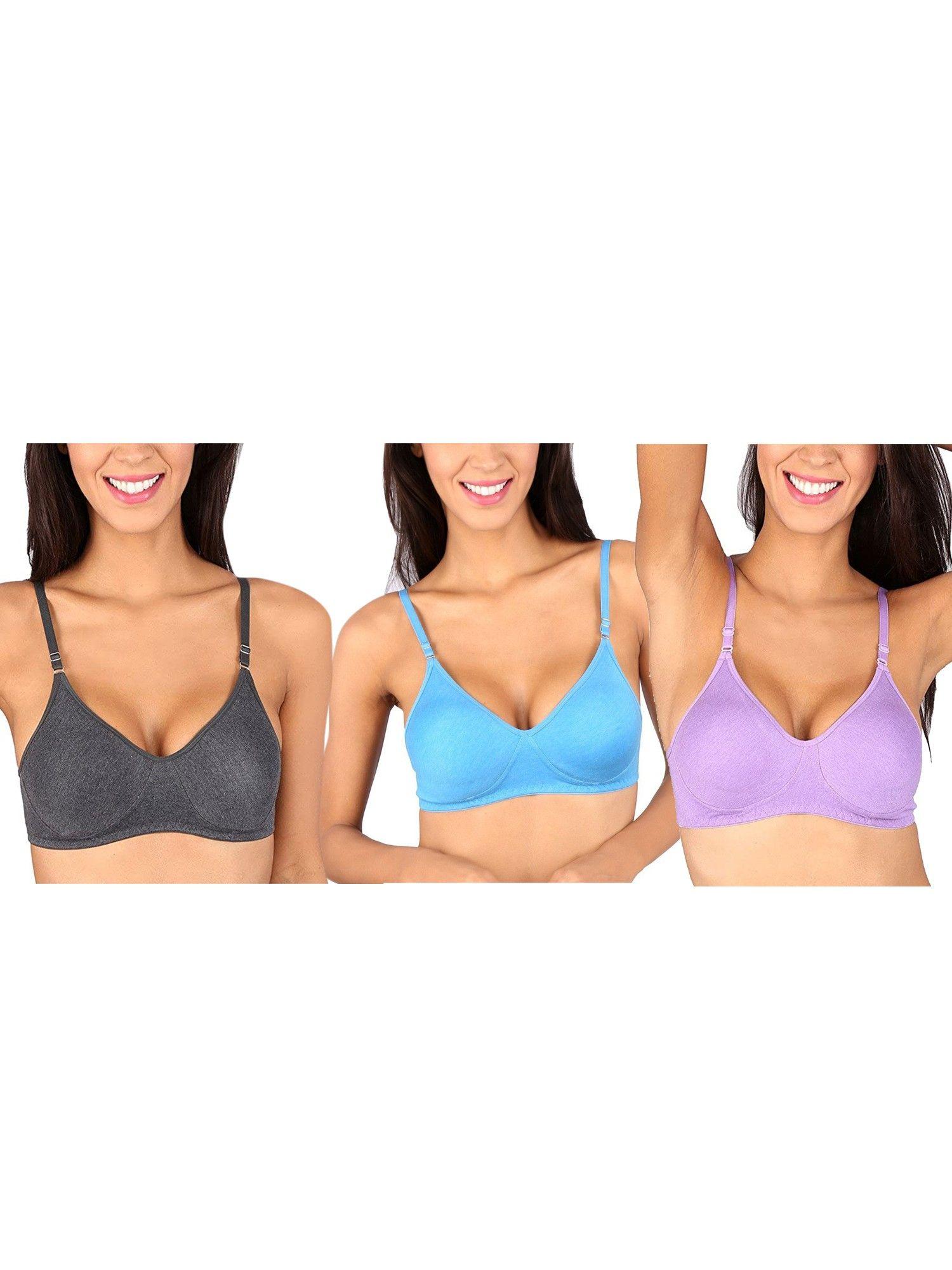 bela t-shirt bra - black - blue - lavender