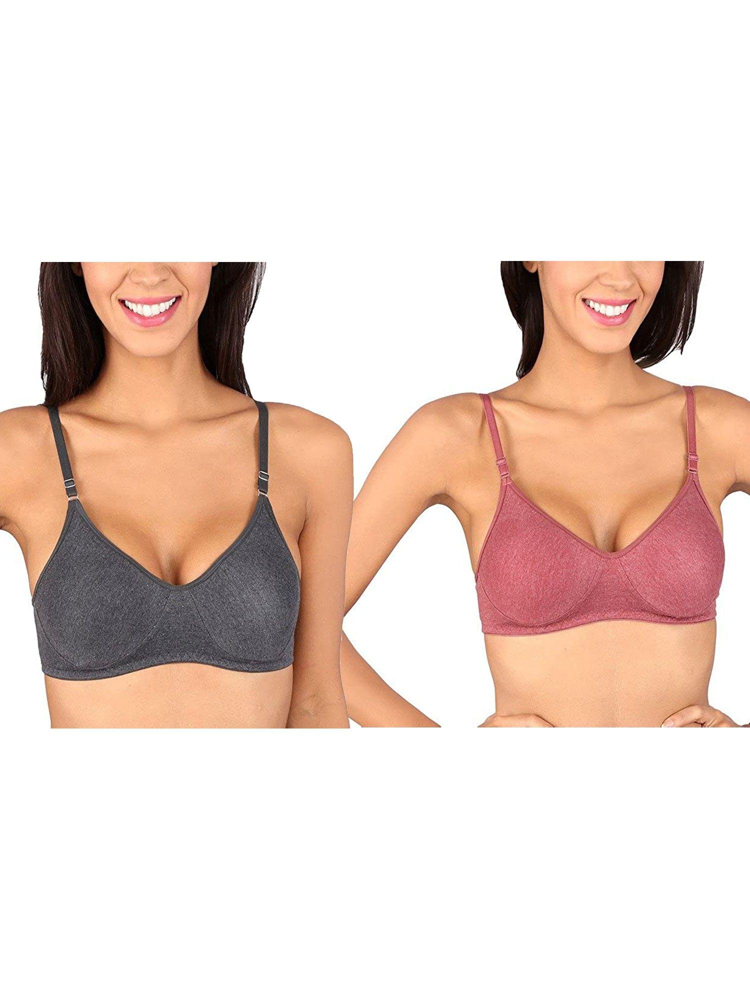 bela t-shirt bra melange maroon - melange black set of 2