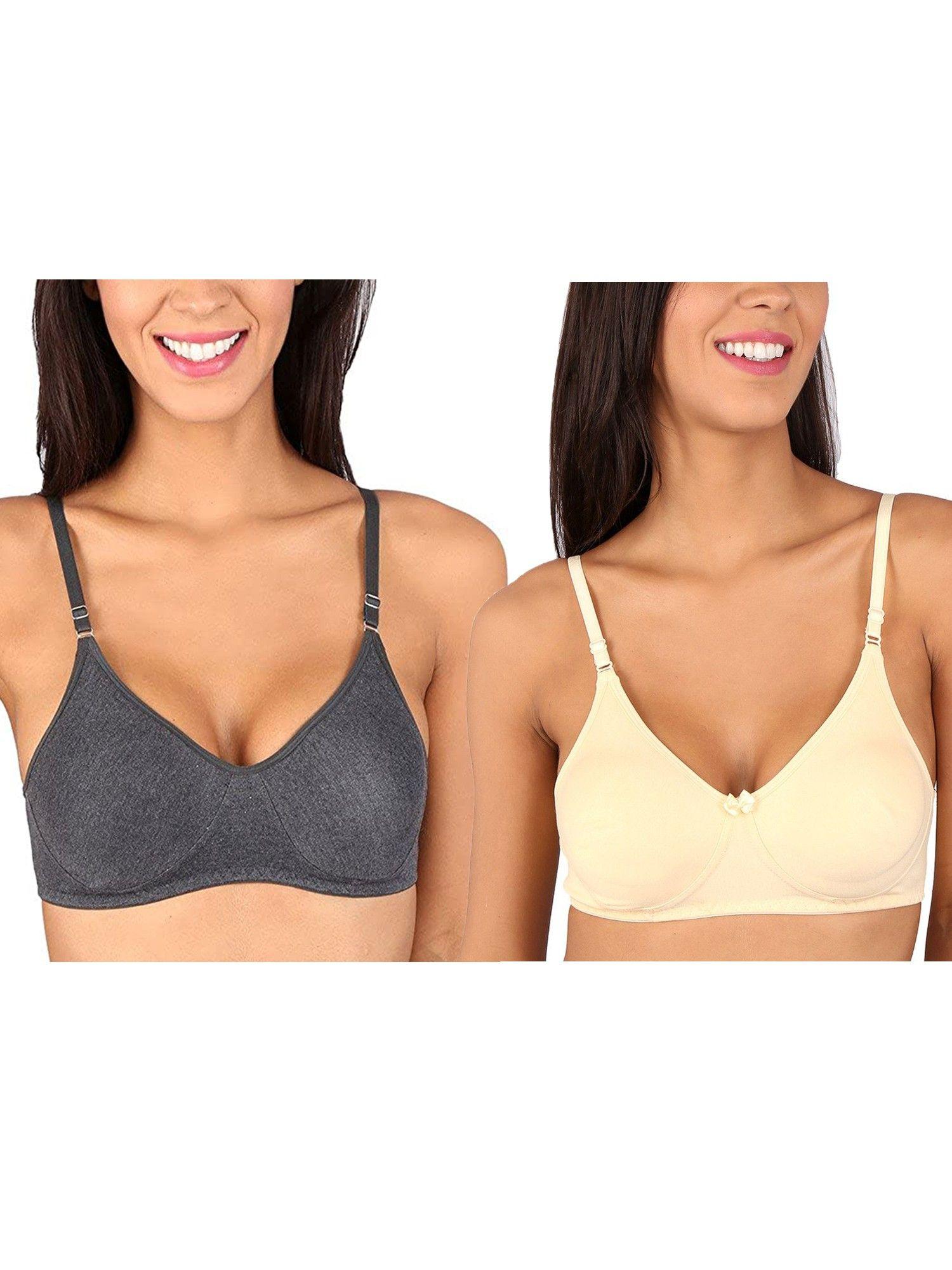 bela t-shirt bra skin - melange black set of 2