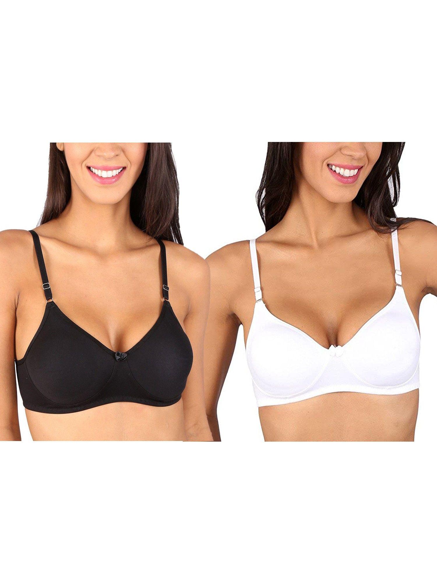 bela t-shirt bra white - black set of 2