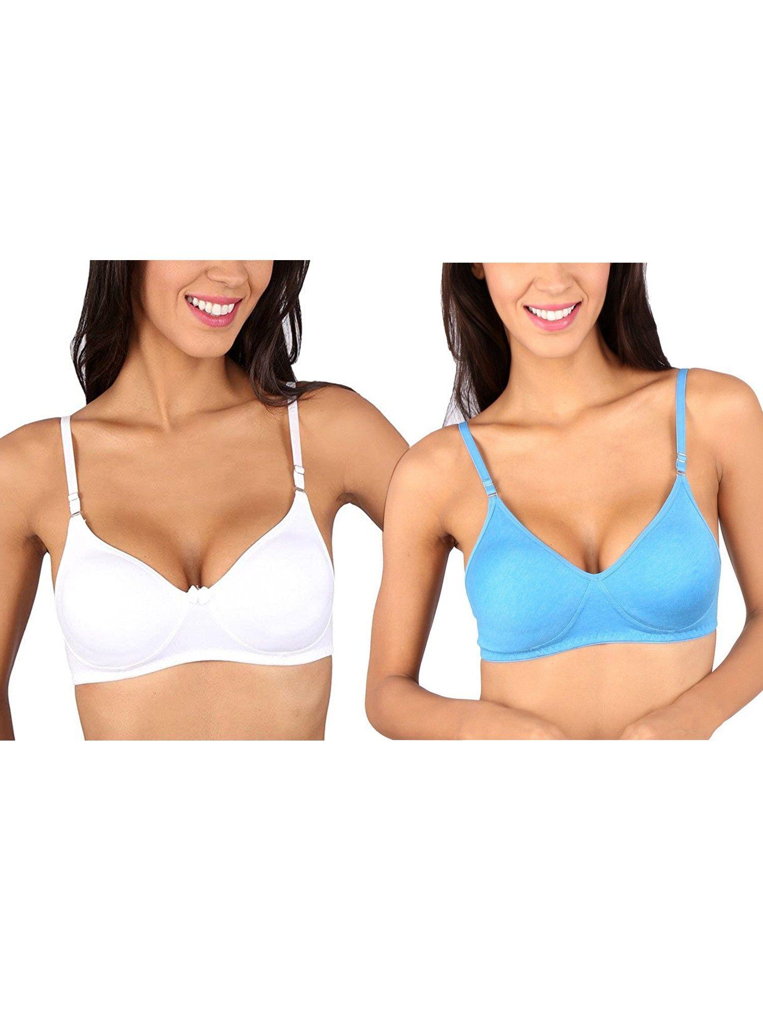 bela t-shirt bra white-melange blue (pack of 2)