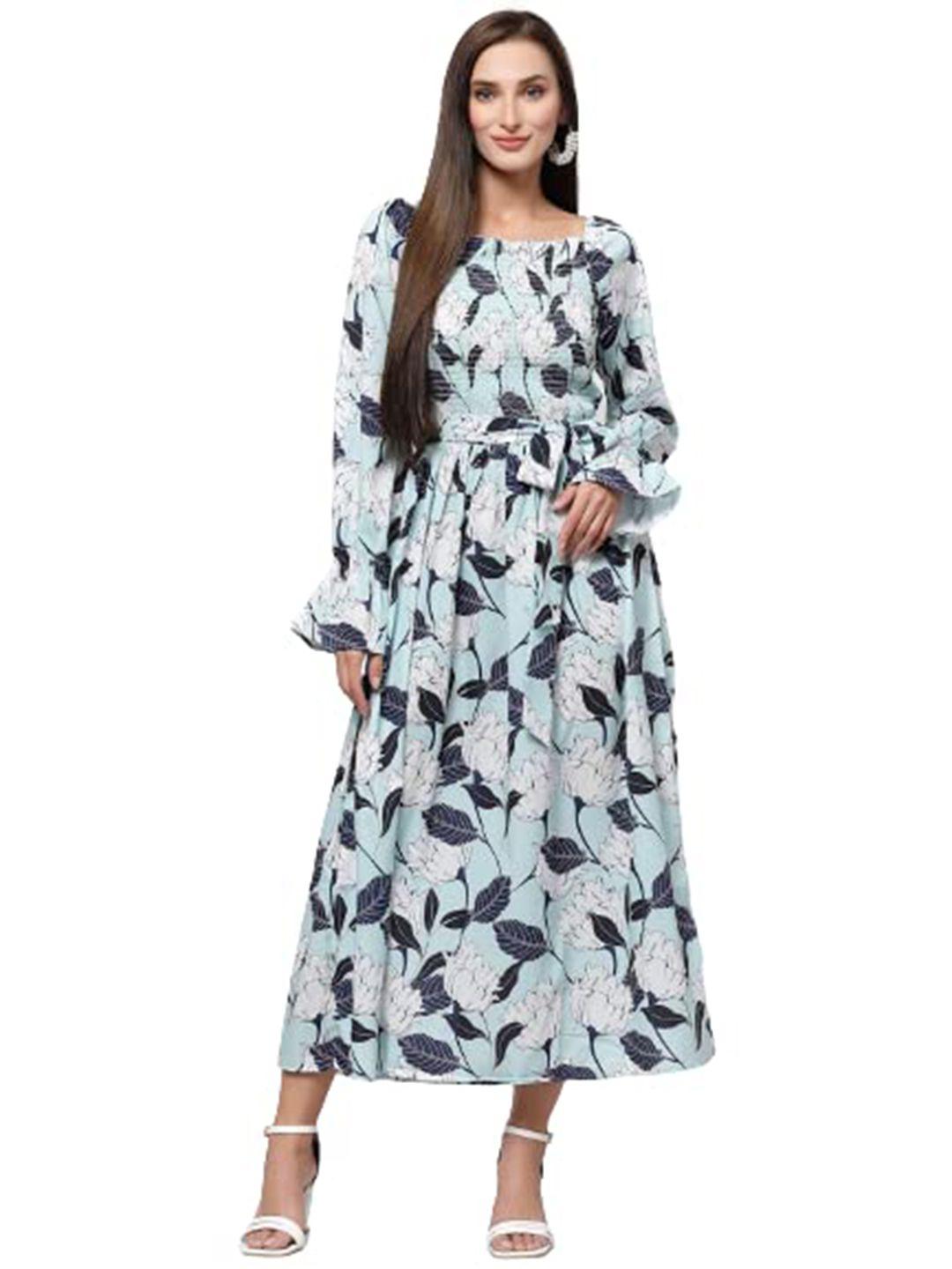 belavine floral print bell sleeve maxi dress