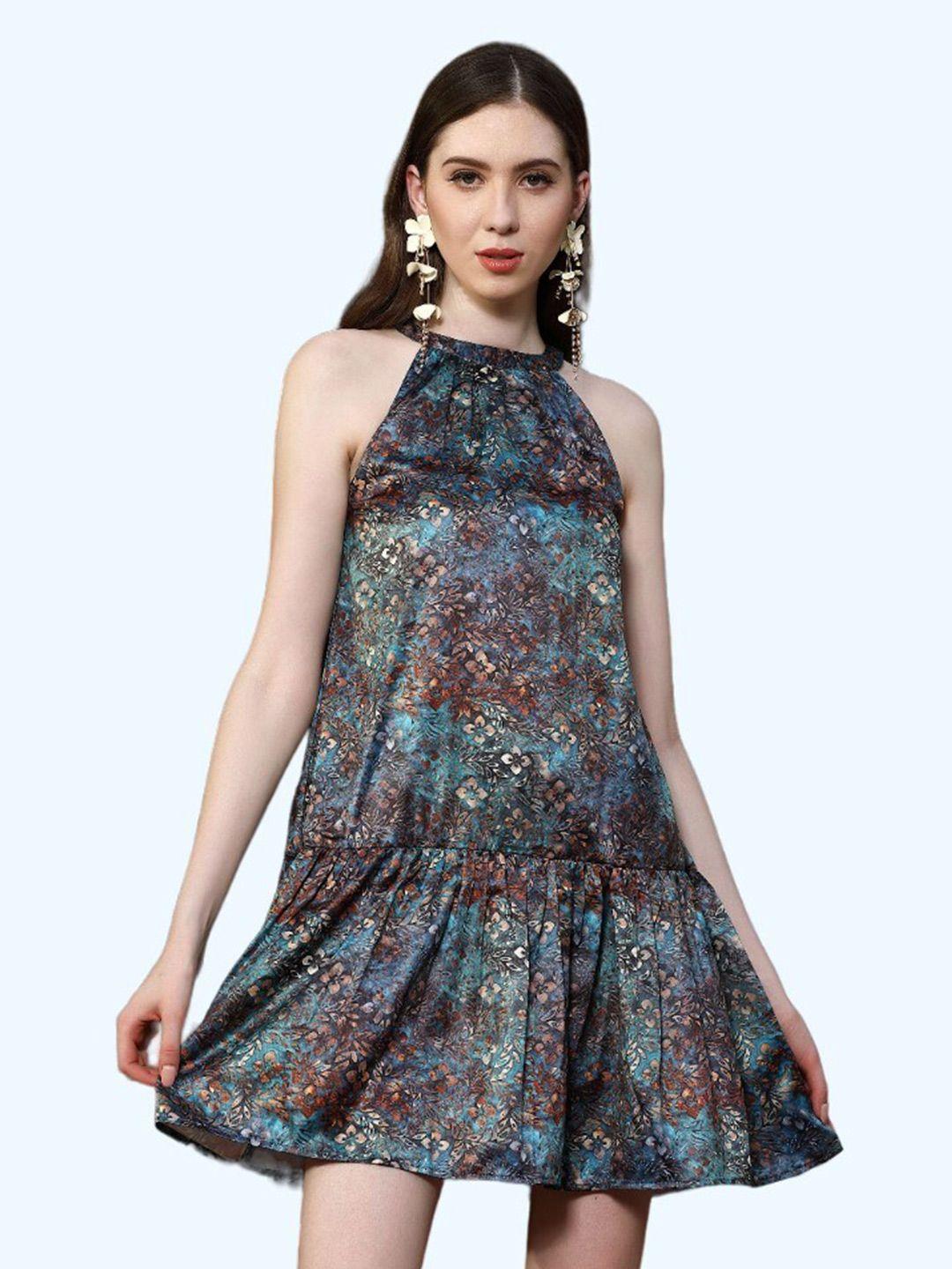 belavine floral print drop-waist dress