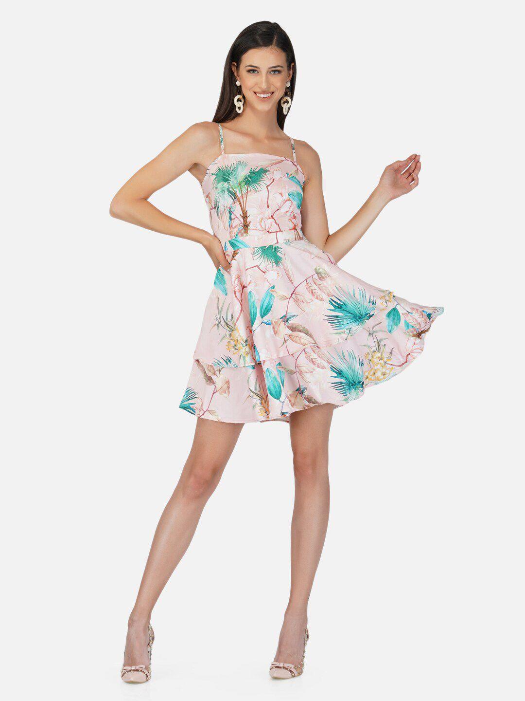 belavine floral print fit & flare dress