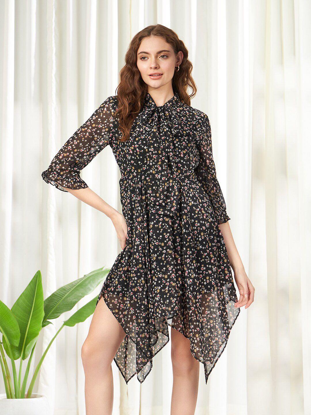 belavine floral print shirt dress