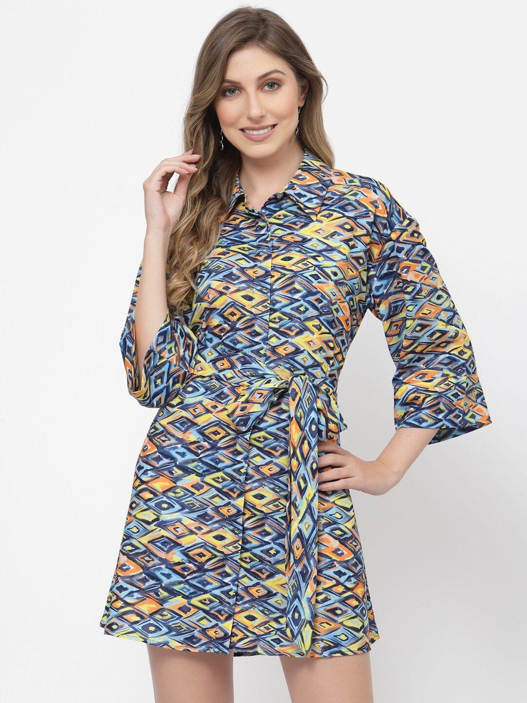 belavine print shirt dress