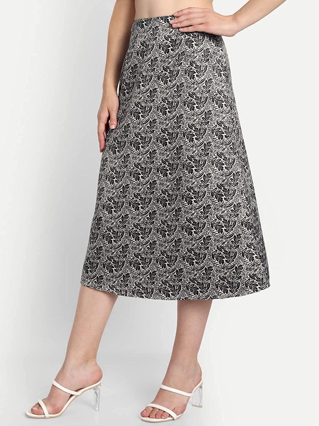 belavine printed flared high rise skirt