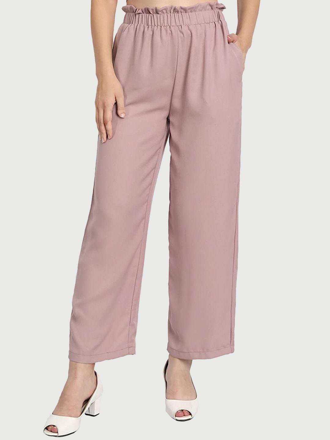 belavine women loose fit high-rise trousers