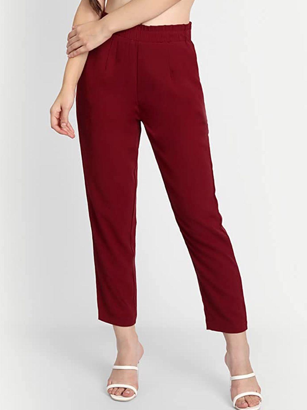 belavine women slim fit high-rise pleated trousers