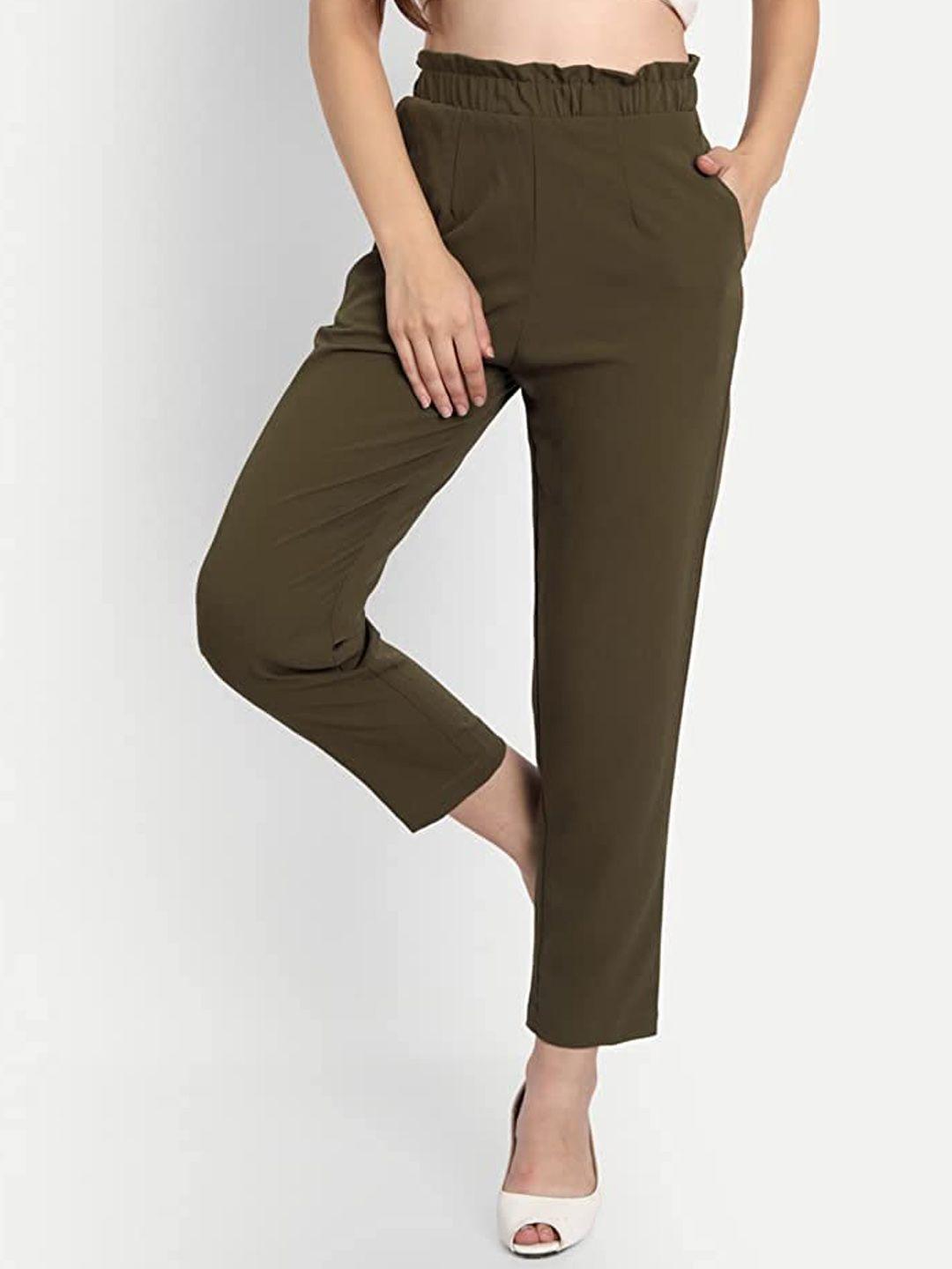 belavine women slim fit high-rise trousers