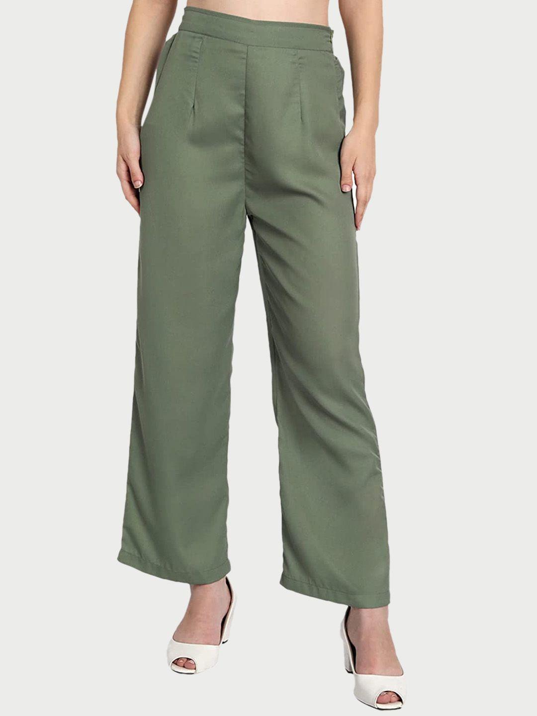 belavine women straight fit high-rise trousers