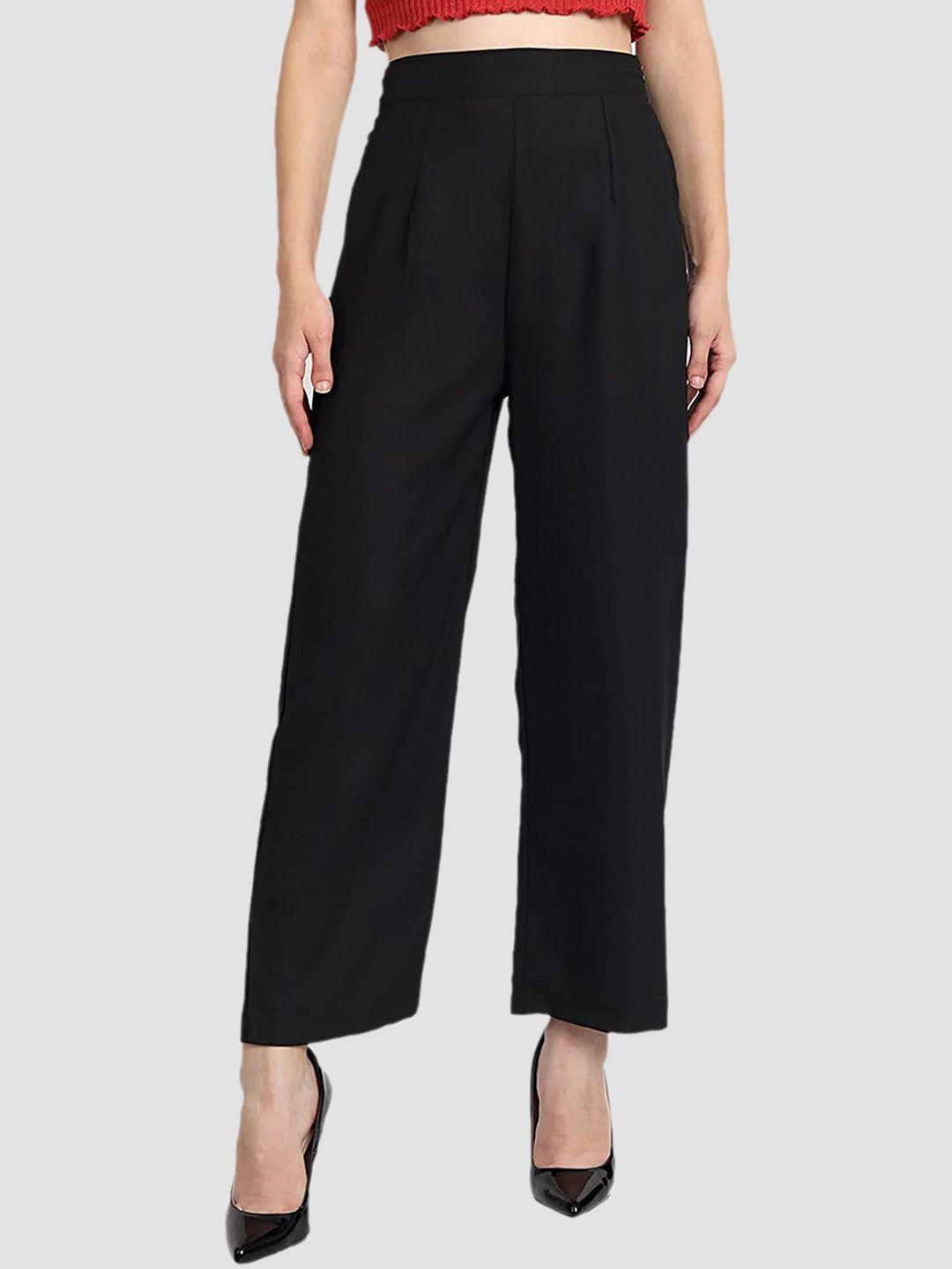 belavine women straight fit high-rise trousers