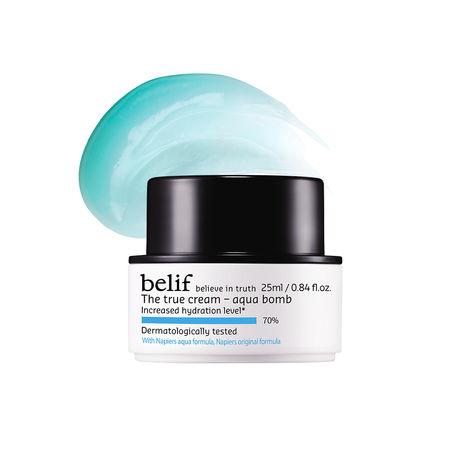 belif the true cream aqua bomb, hydrating moisturizer for face | ultra-lightweight, gel-cream | daily use hydarting face cream | for normal, combination, and oily skin types| clean skincare products for face | korean skin care products | (25 ml)