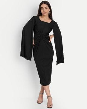 bell sleeve bodycon dress