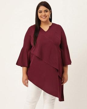 bell-sleeve v-neckline top