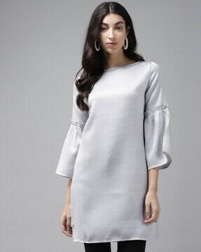 bell sleeves boat neck tunic