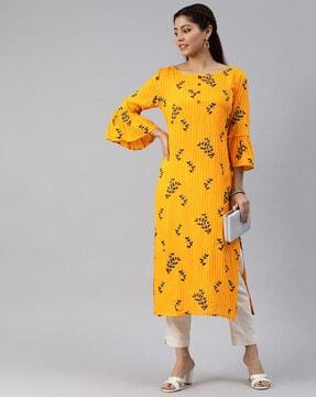 bell sleeves straight kurta