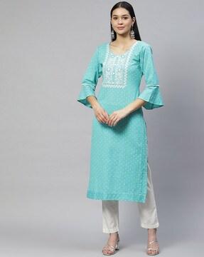 bell-sleeves straight kurta