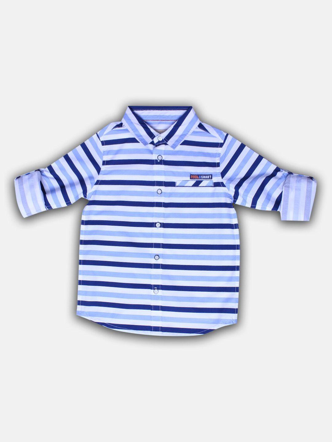 bella moda boys blue horizontal stripes opaque striped casual shirt