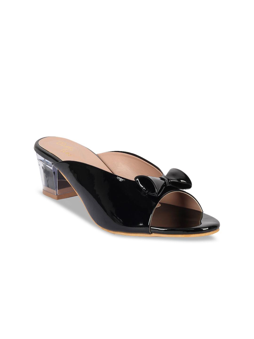 bella toes women black solid sandals