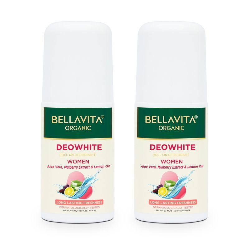 bella vita organic deo white under arm natural roll on deodorant stick for women - pack of 2