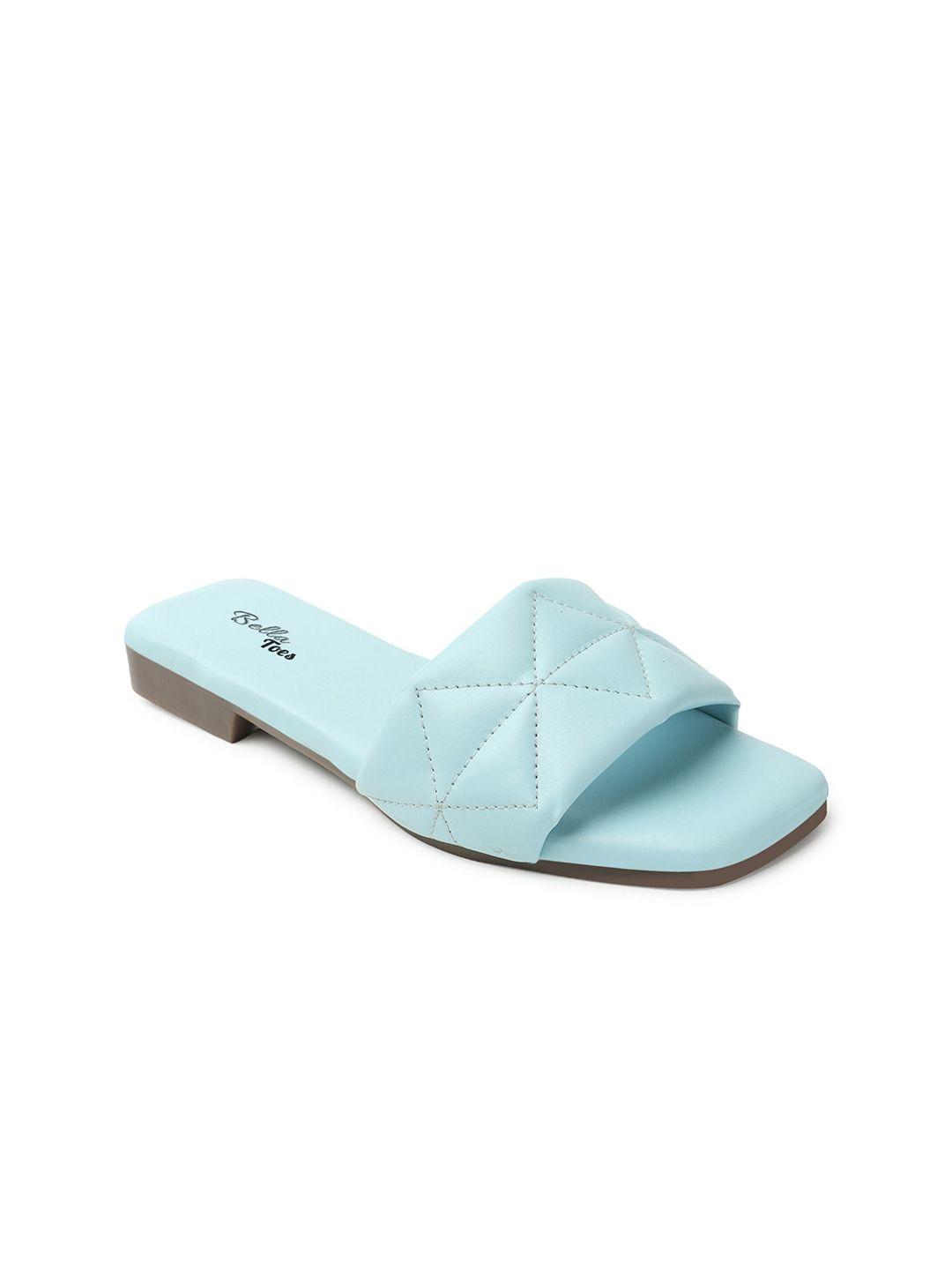 bella toes quilted open toe flats