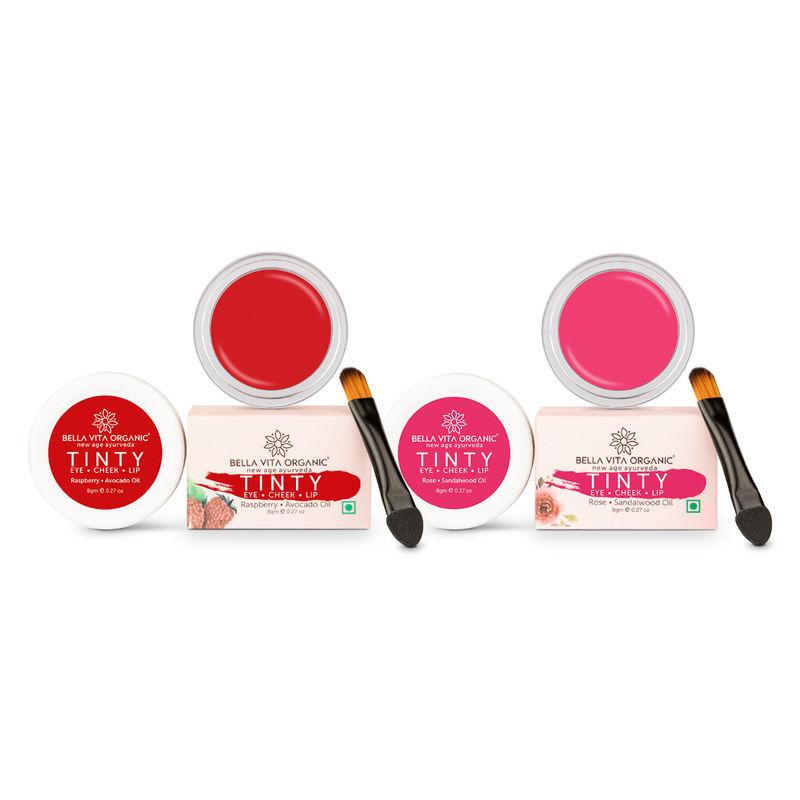 bella vita organic 3 in 1 tinty combo - (raspberry + rose)