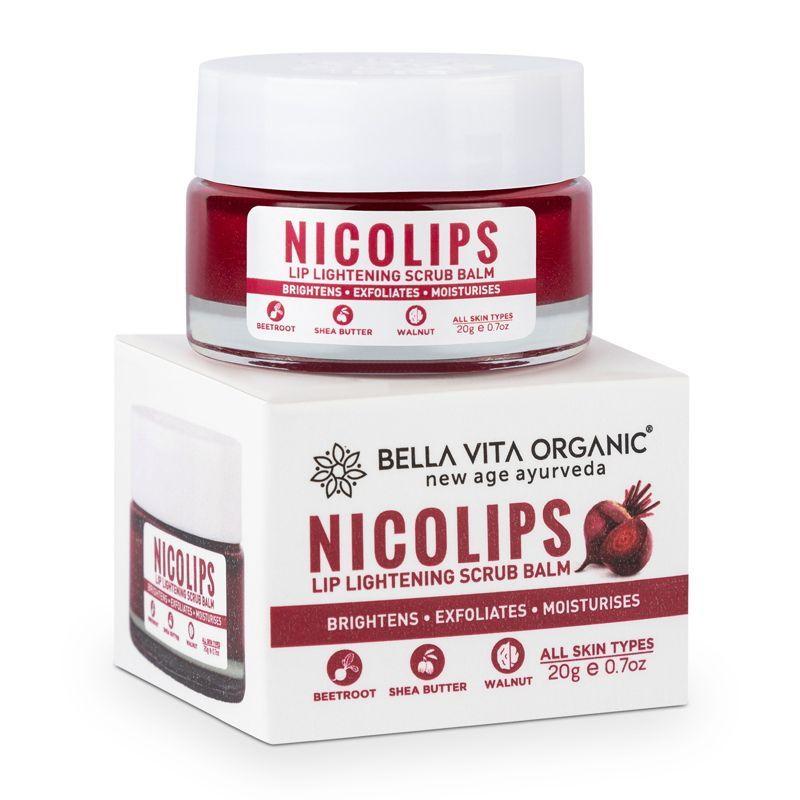 bella vita organic nicolips lip lightening scrub balm