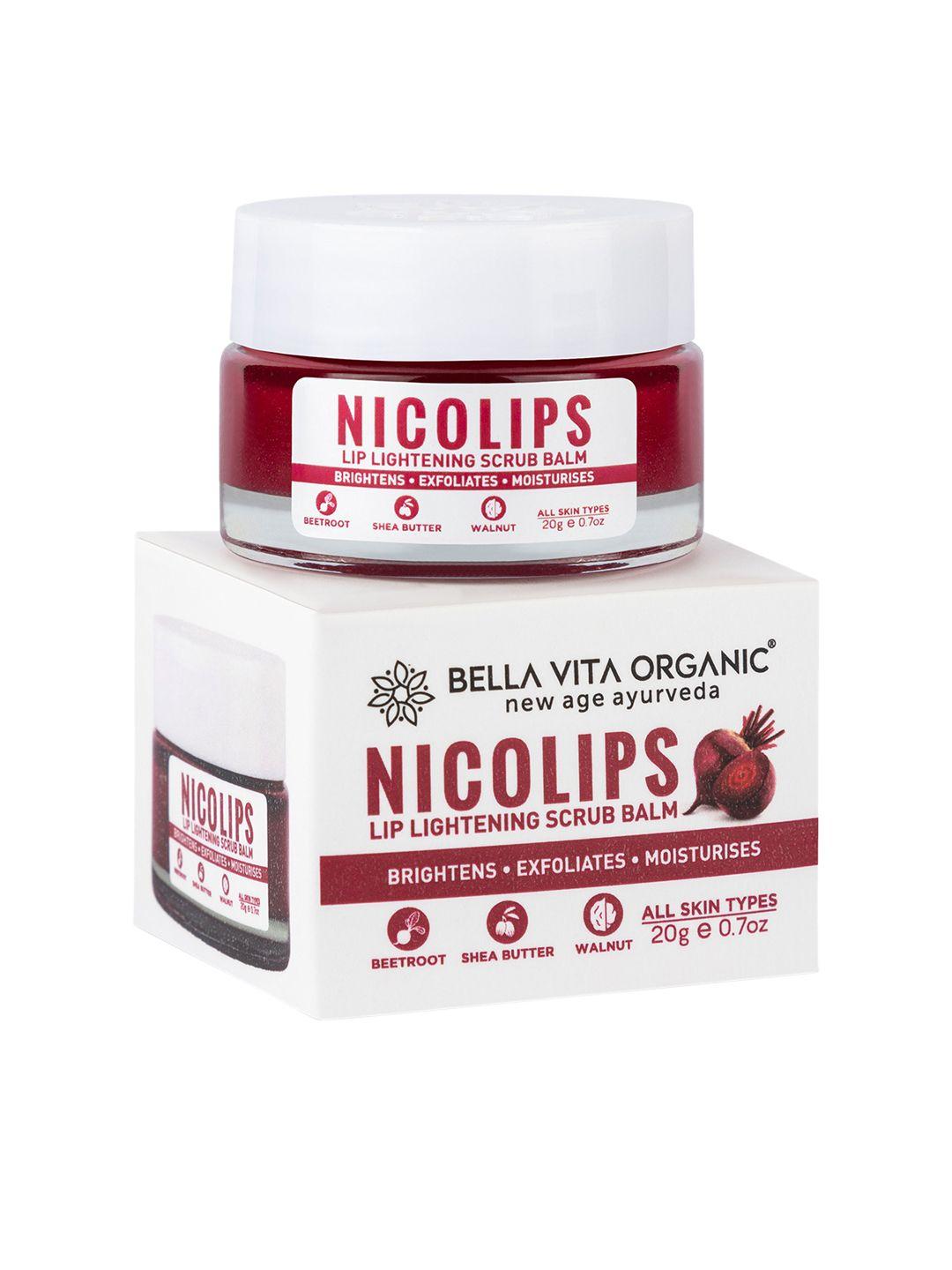 bella vita organic red beetroot nicolips lightening lip scrub 20 g