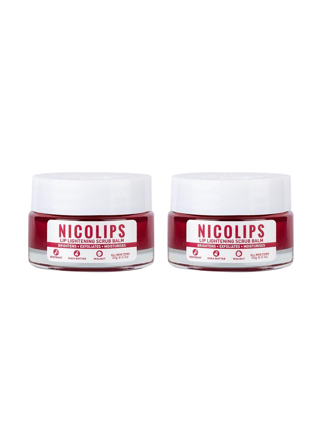 bella vita organic set of 2 nicolips lip brightening scrub balm with beetroot - 20g each