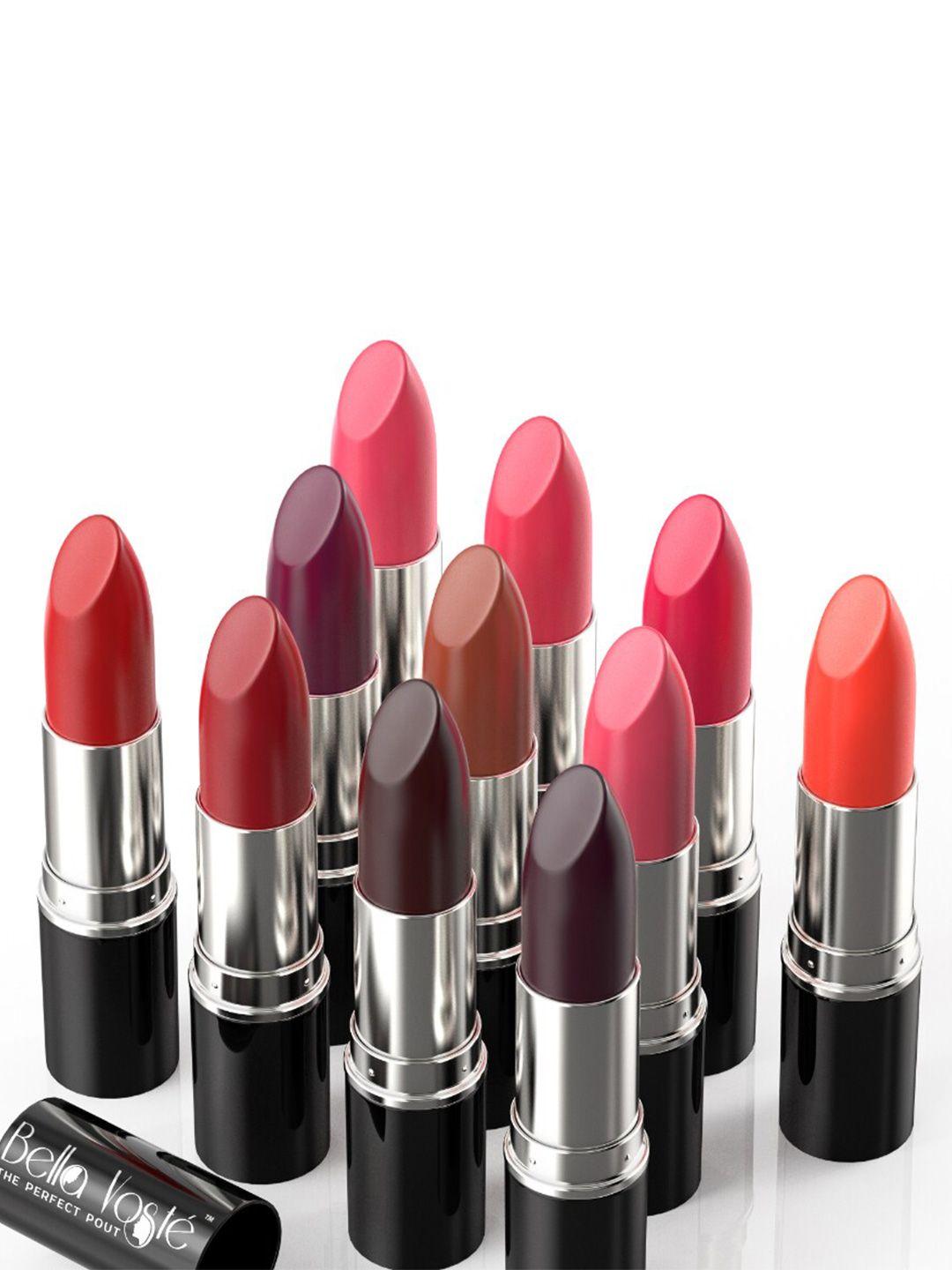 bella voste set of 11 professional moisturizing & long lasting matte lipsticks