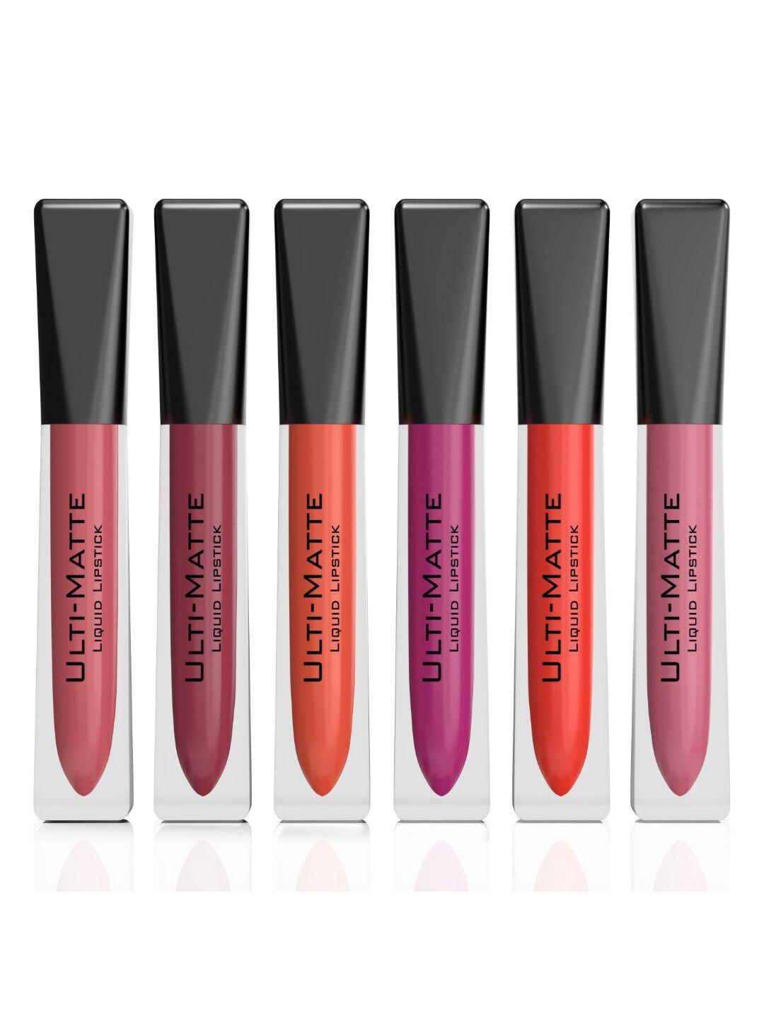 bella voste set of 6 ulti-matte liquid lipsticks 3.7ml each - shade 03, 04, 09, 10, 15, 16